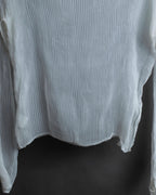 "ISSEY MIYAKE" High neck pleated sheer pullover