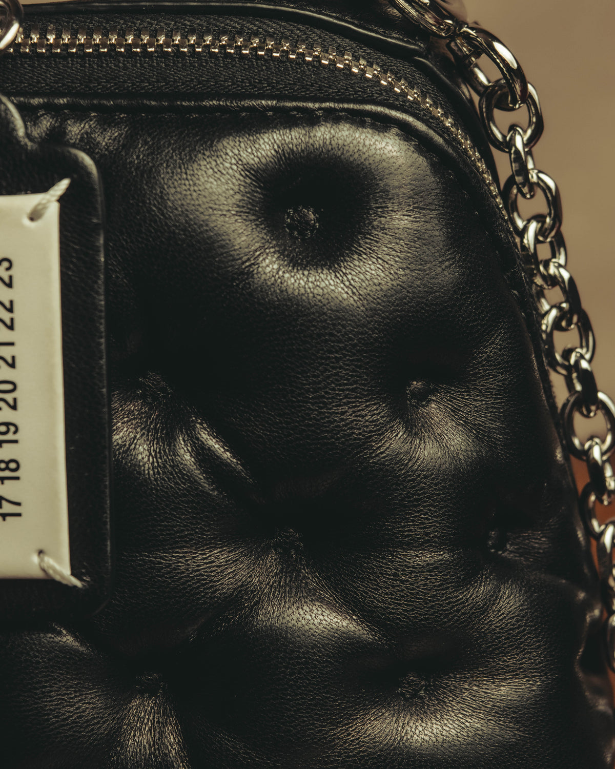 –SPECIAL– “Maison Margiela” 2024-25 Glam slam embroidered trapezoid leather bag