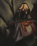 -SPECIAL- "GUCCI" 90's-00's Gathered leather top handle handbag