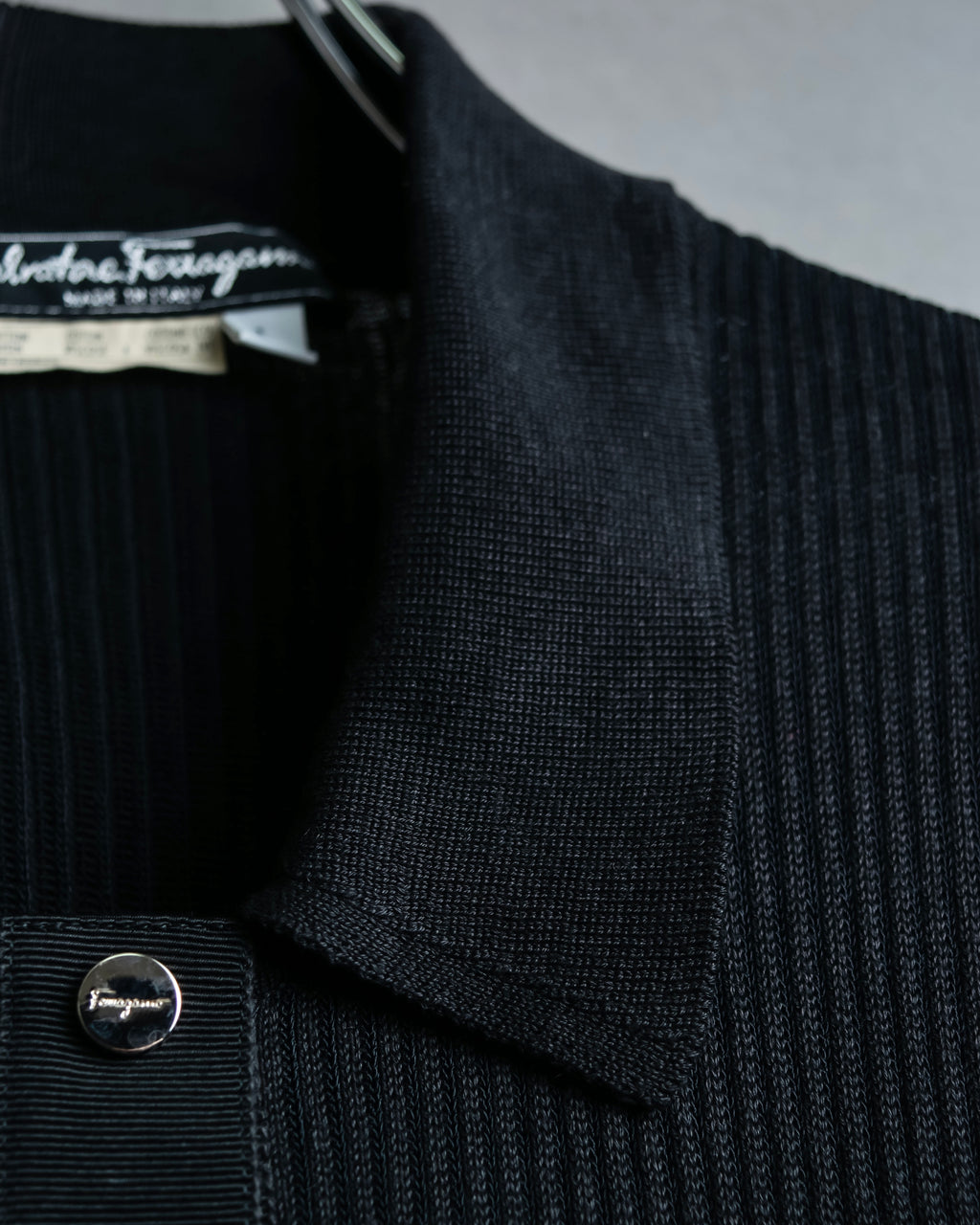 "Salvatore Ferragamo"Cotton x rayon summer knit shirt