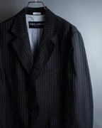 "Dolce & Gabbana" Collar switching design pinstripe pattern tailored jacket