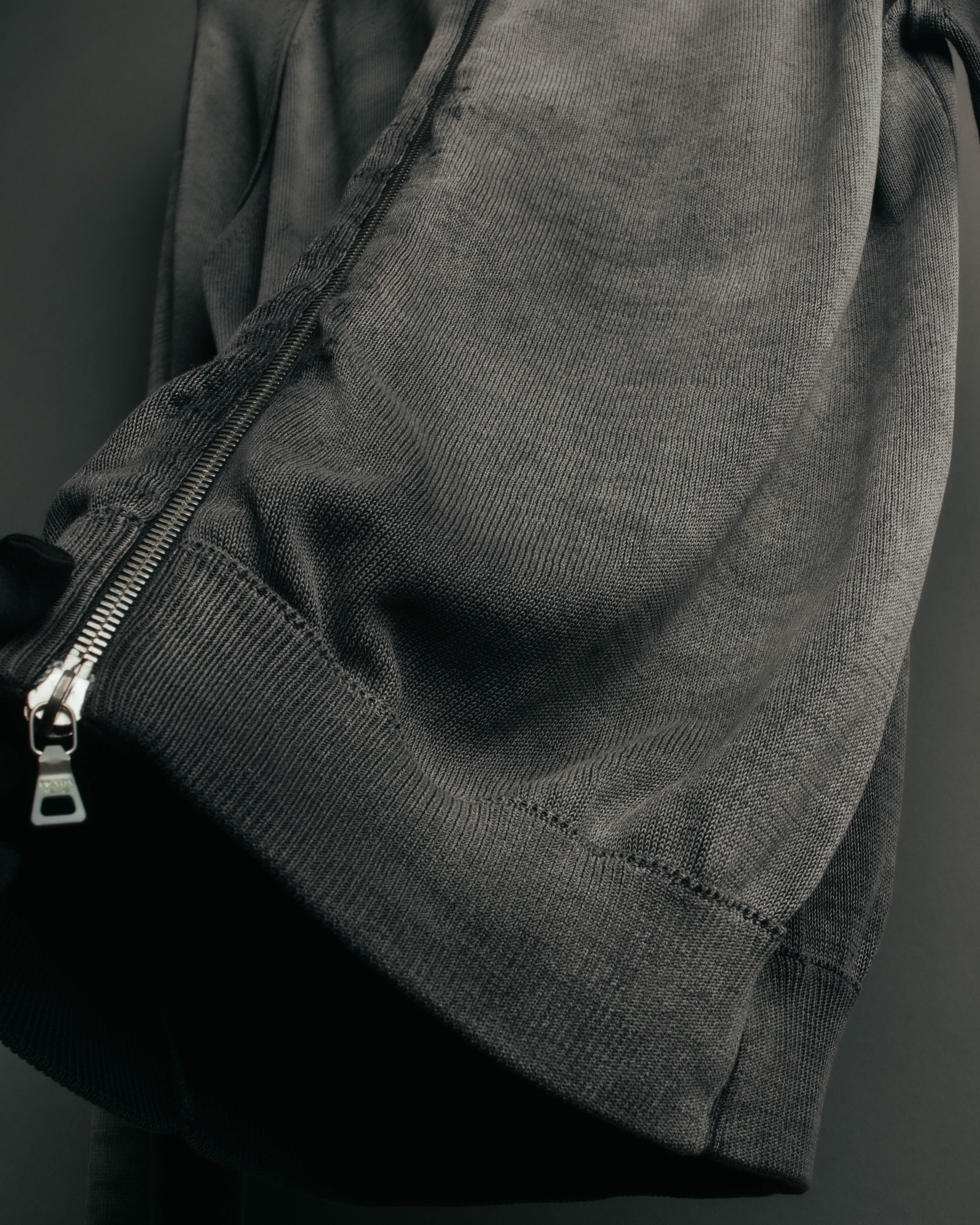 "PRADA" 90's-00's Minimal cotton zip cardigan