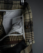 "GUCCI" Brushed check pattern tapered pants