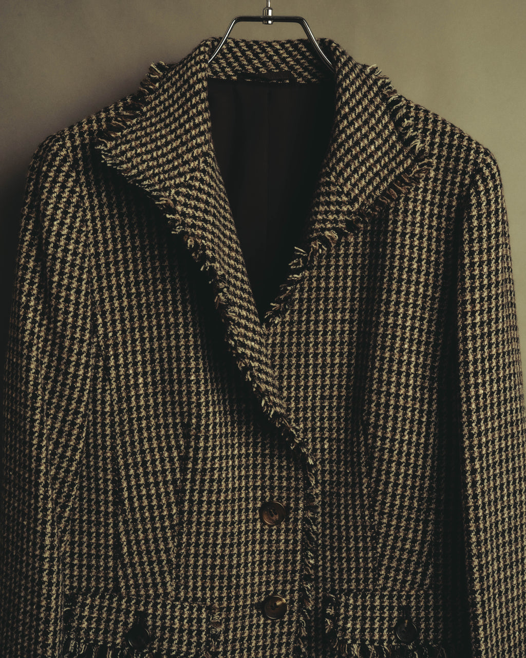 "BURBERRY LONDON" 00's-10's Fringed tweed blazer