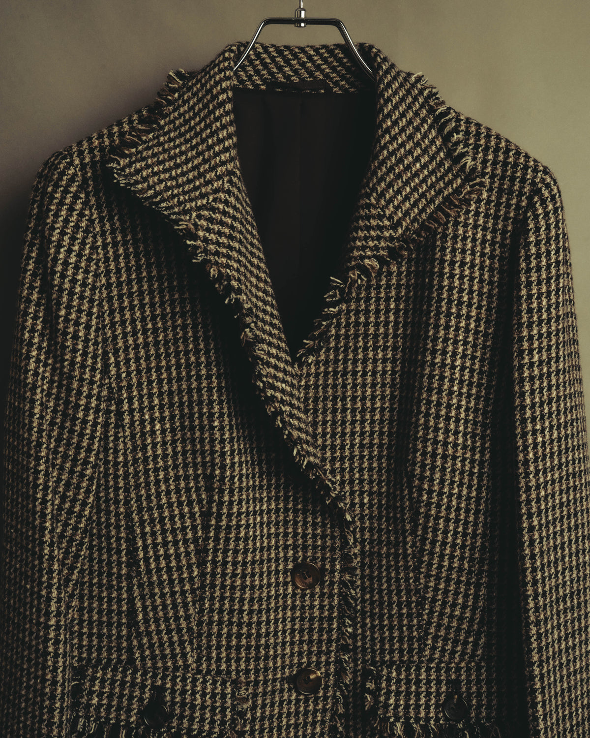 "BURBERRY LONDON" 00's-10's Fringed tweed blazer