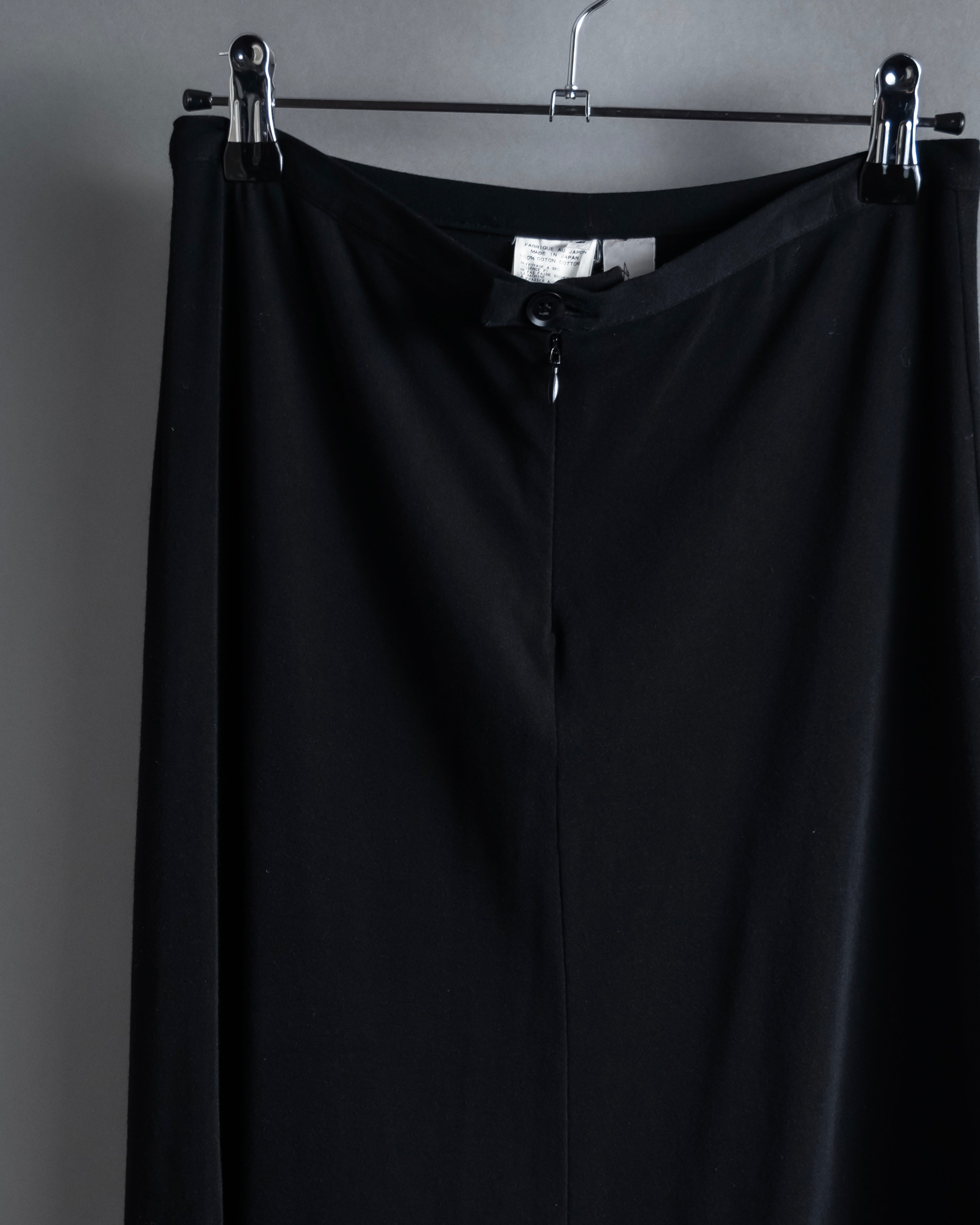 "YOHJI YAMAMOTO" 11SS Minimalist design skirt-like silhouette wide slacks