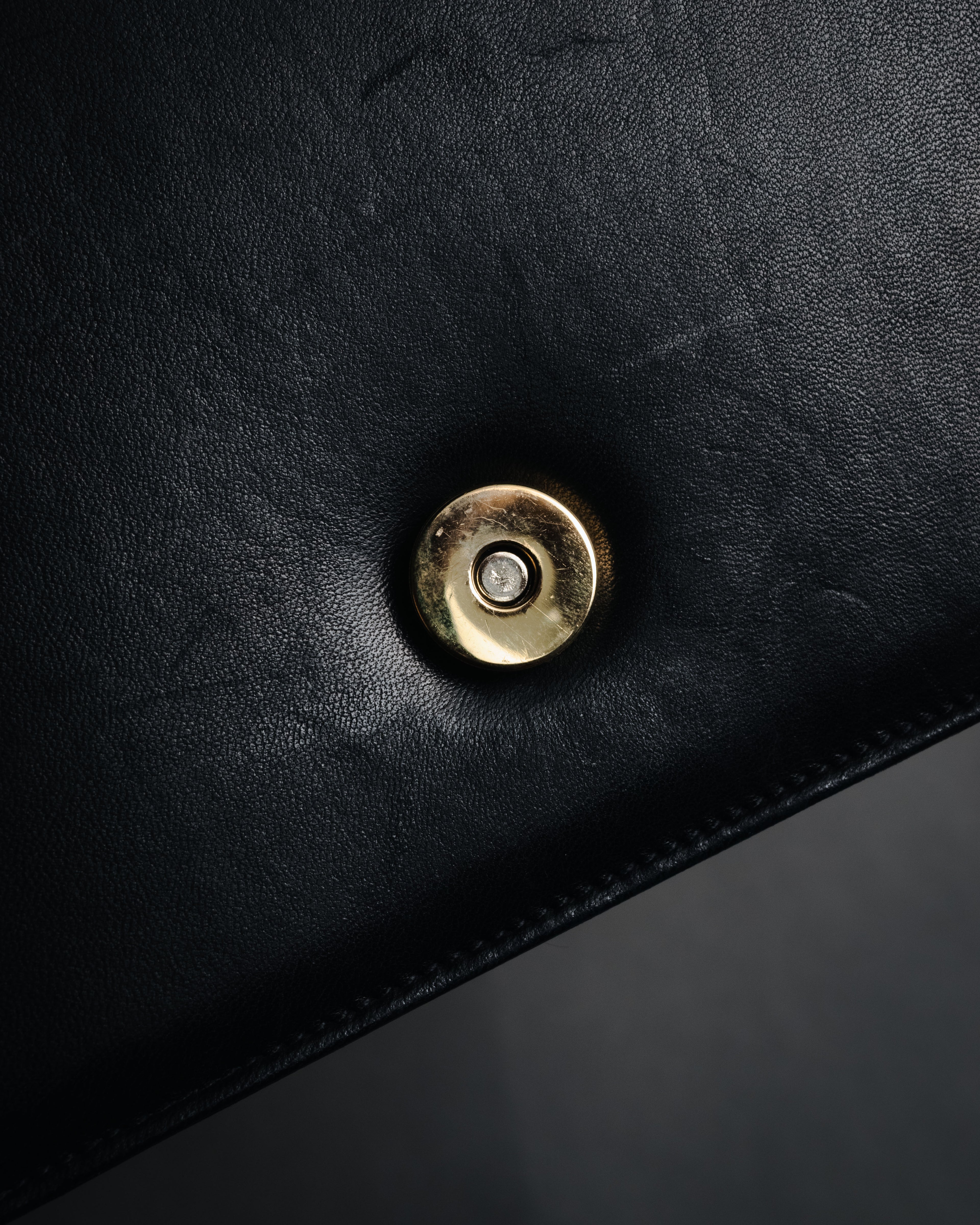 "Salvatore Ferragamo" 90’s-00’s Archive shoe motif embossed leather mini bag