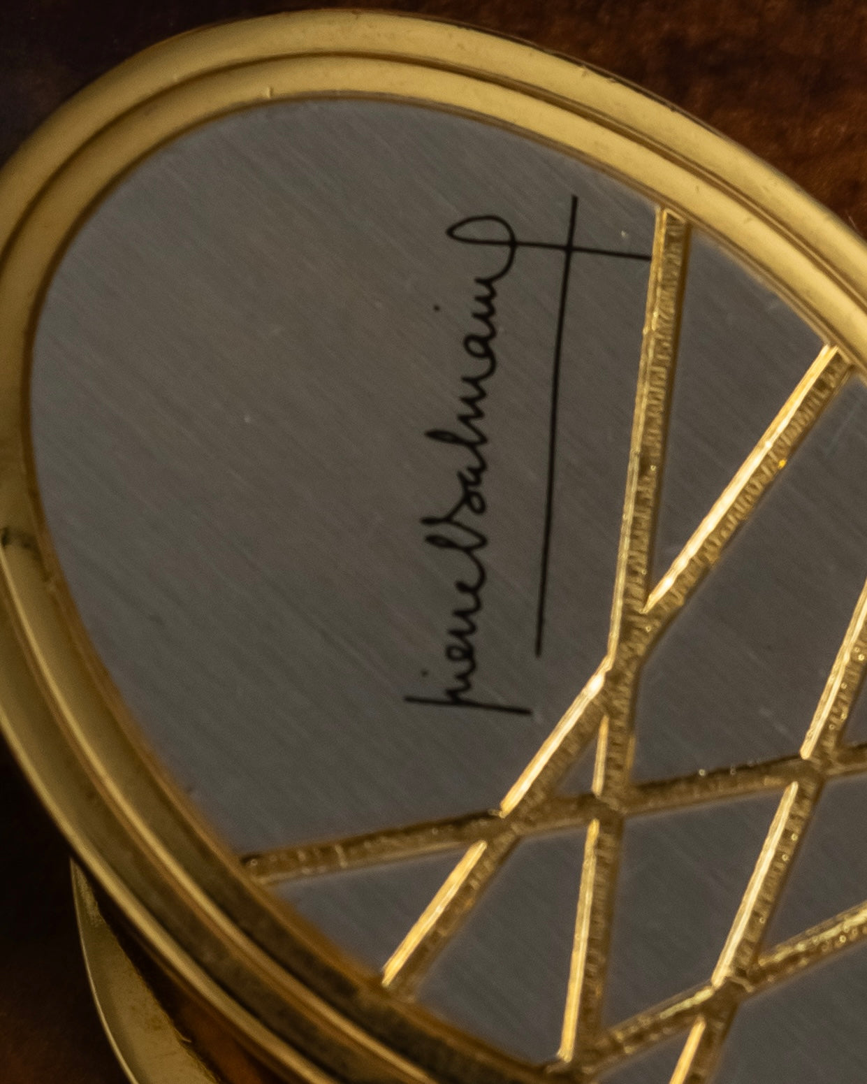 "BALMAIN" Abstract line motif scarf clip pendant