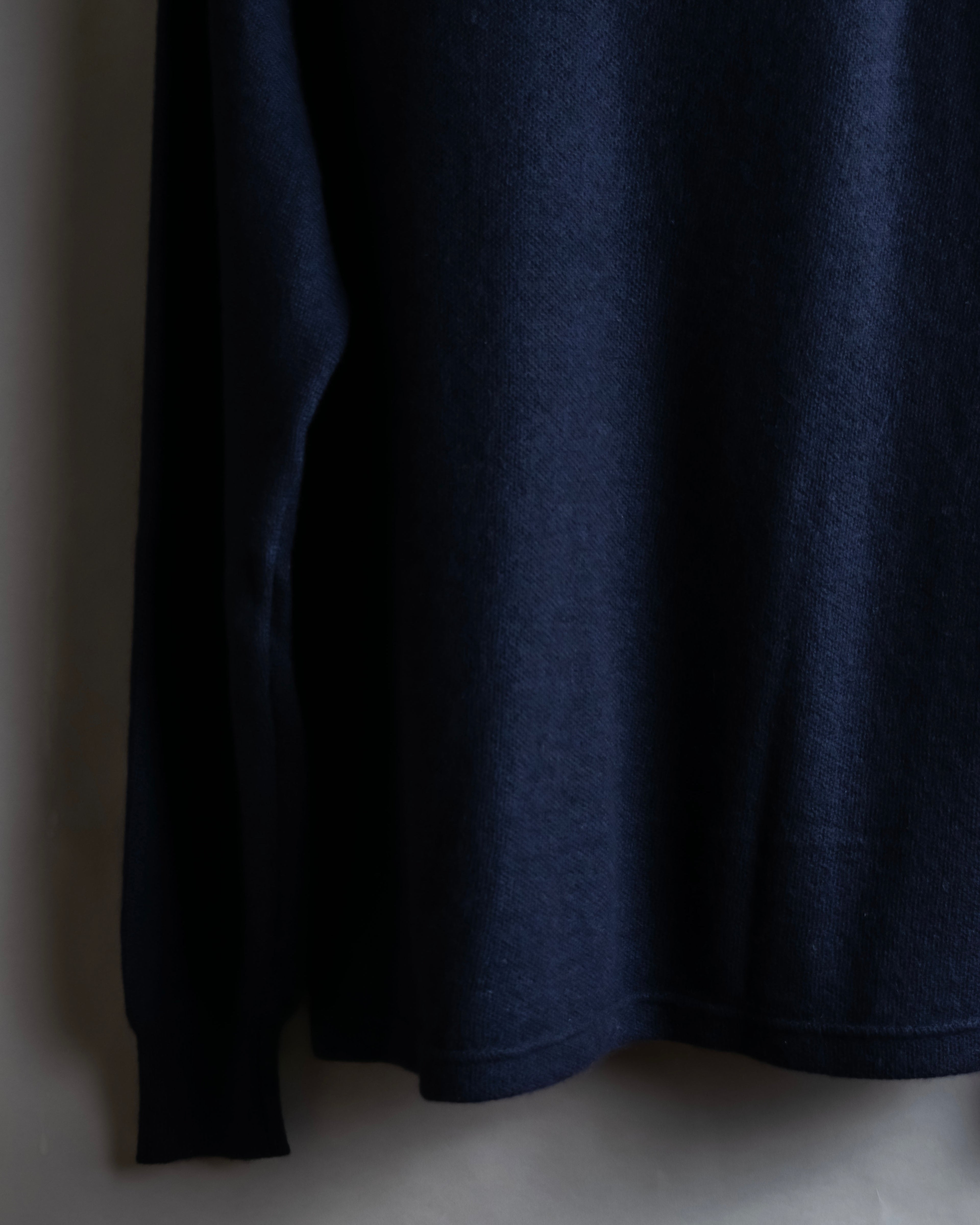 Hermès Camiseta de punto de cachemira azul marino hermosa