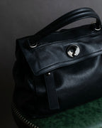 "YVES SAINT LAURENT" Silver parts design Muse toe leather bag