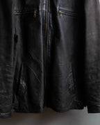 "Vintage oversized zip up leather jacket"