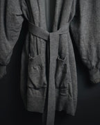 "Maison Margiela" 17AW belted gown knit coat