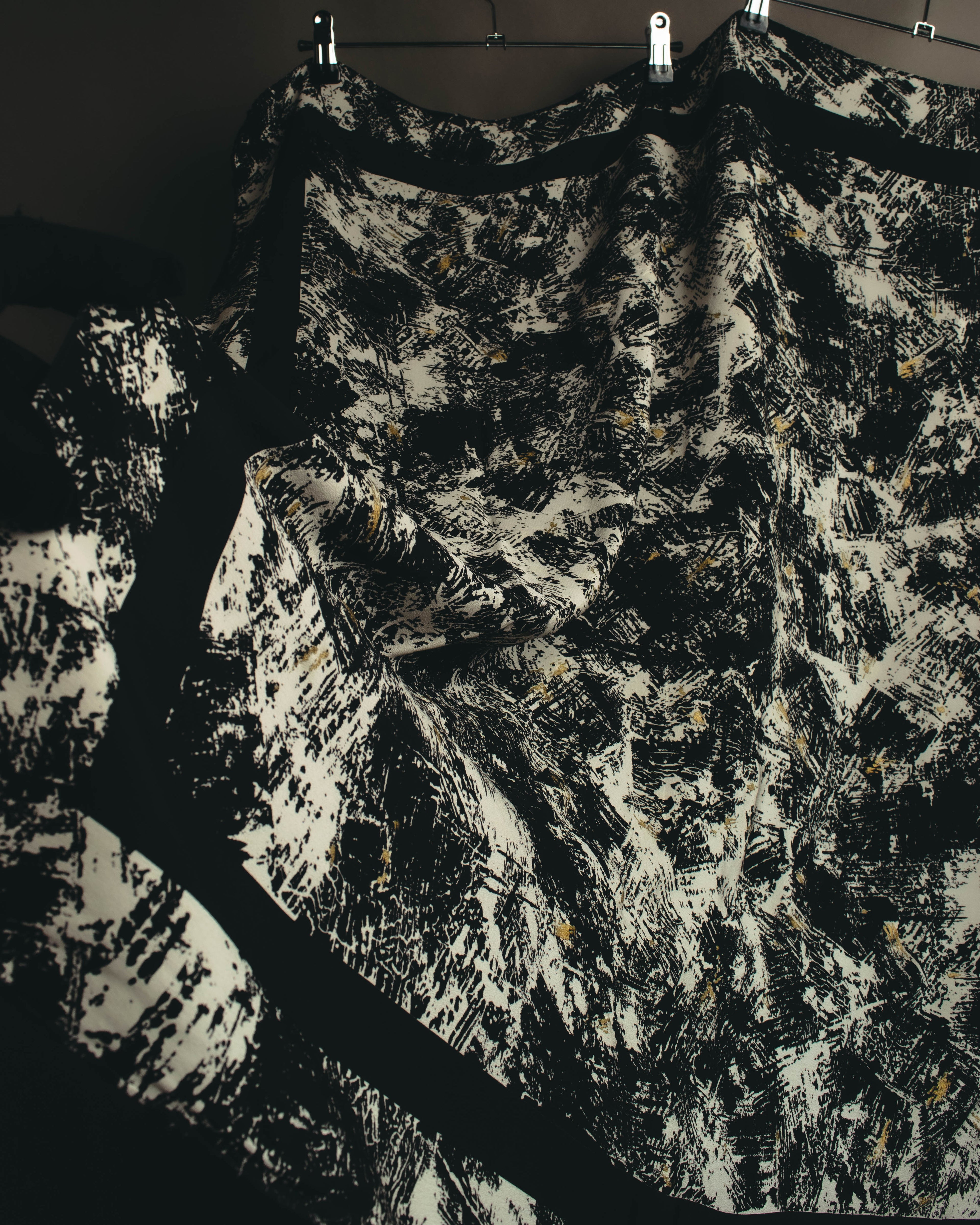 "Christian Dior" 80's-90's Artful abstract silk scarf