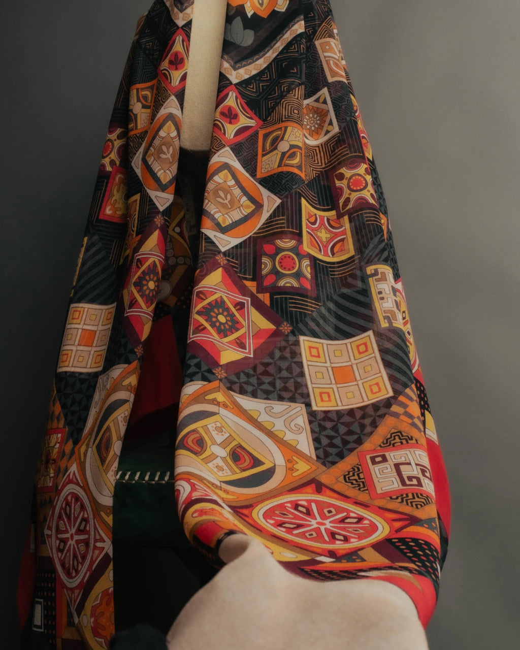 "Salvatore Ferragamo" 2010's Geometric tribal print silk scarf