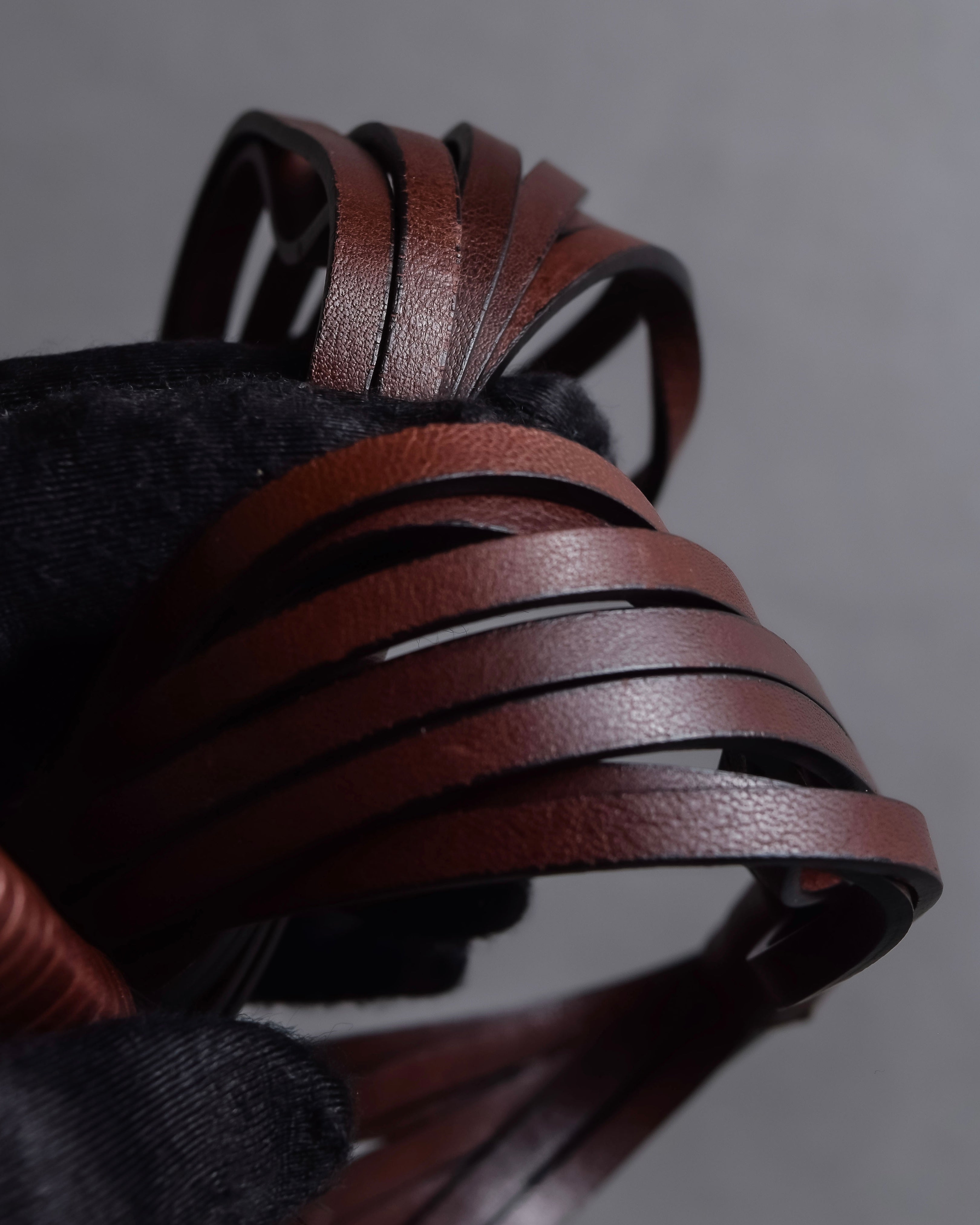 "CELINE" Bundled wrap leather layered belt