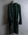 "PRADA" Stitching design suede belted coat