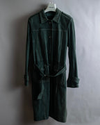 "PRADA" Stitching design suede belted coat