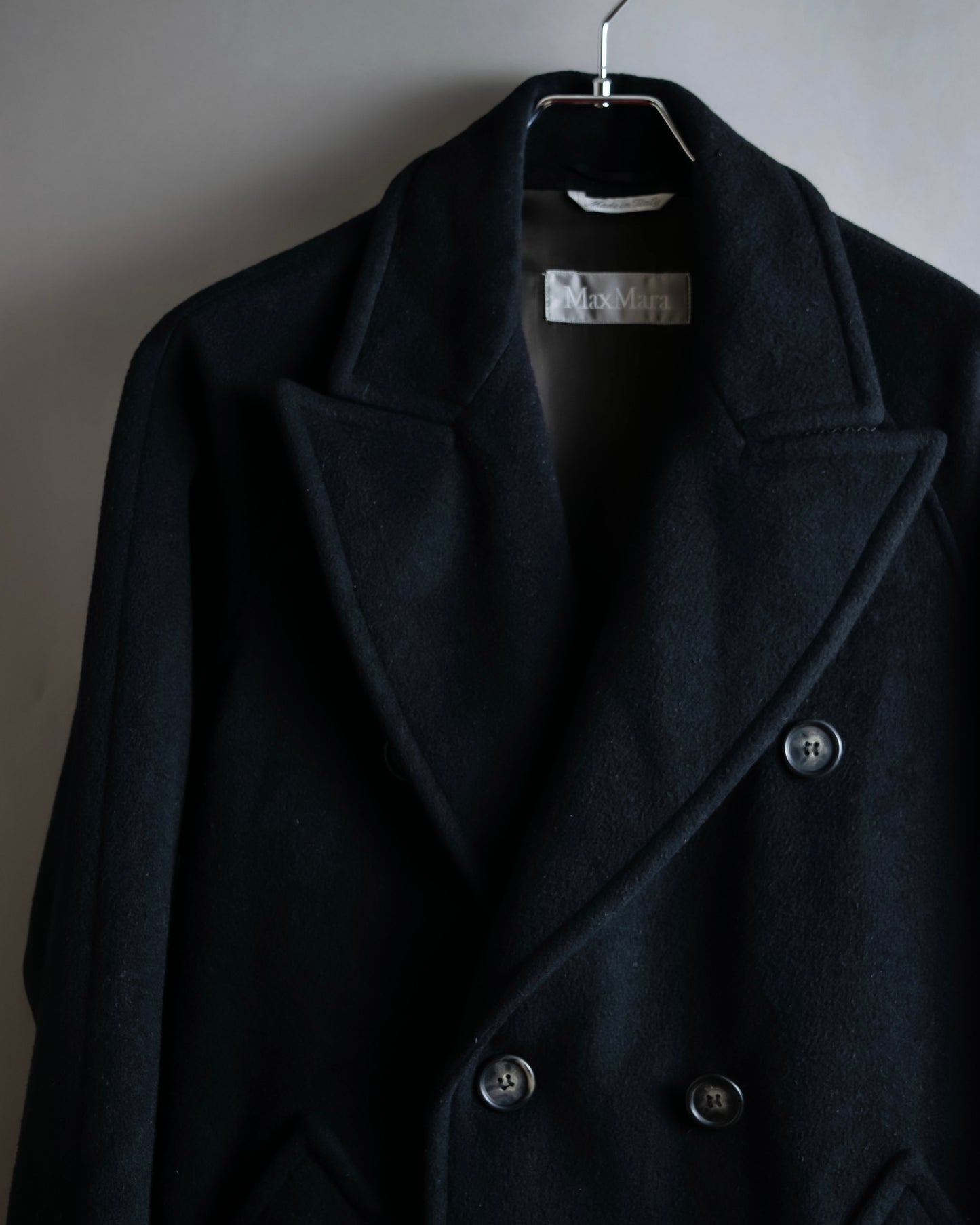 "Max Mara"  Large lapel double breasted melton chester coat