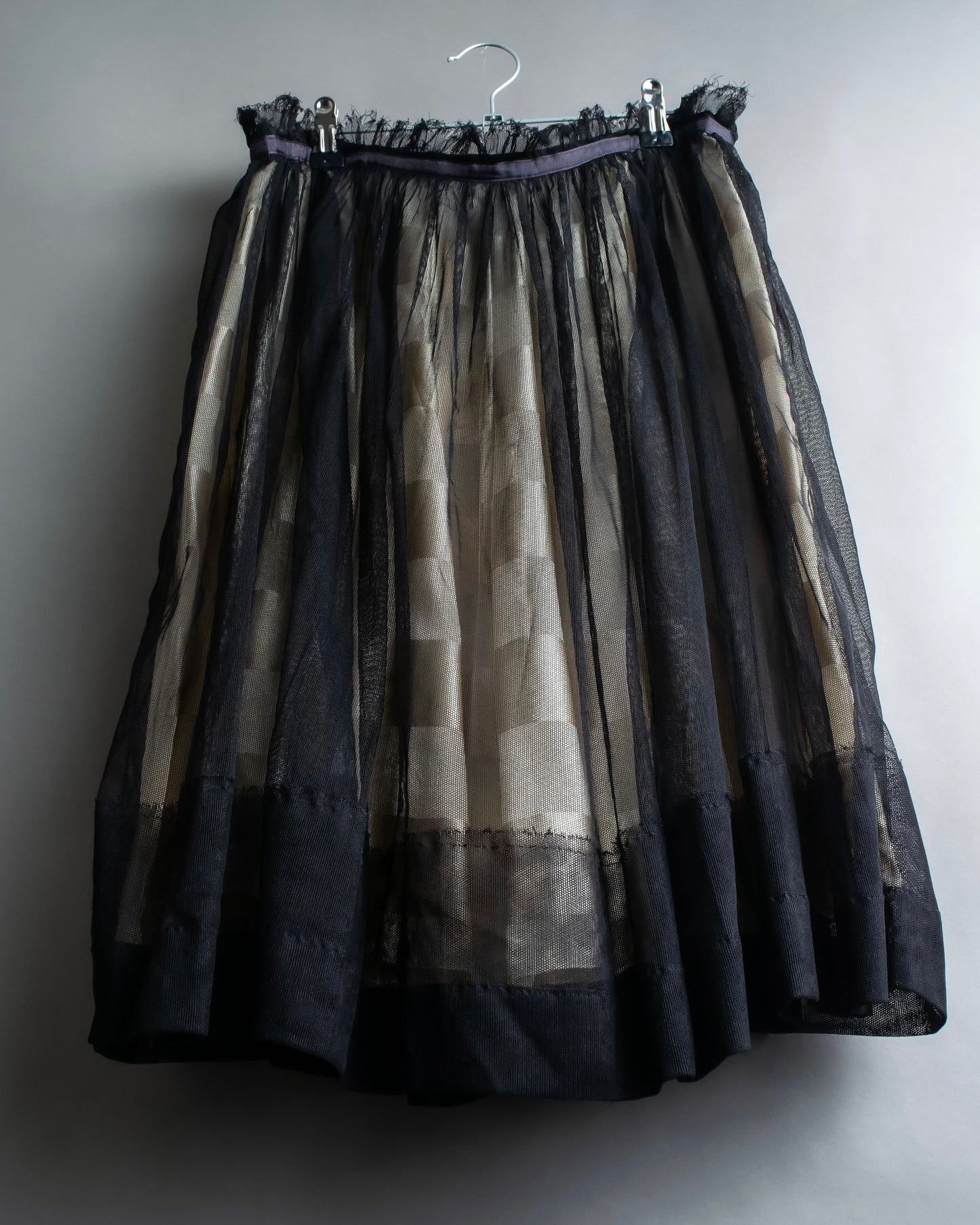 "LOUIS VUITTON" Tulle docking gather mid length skirt