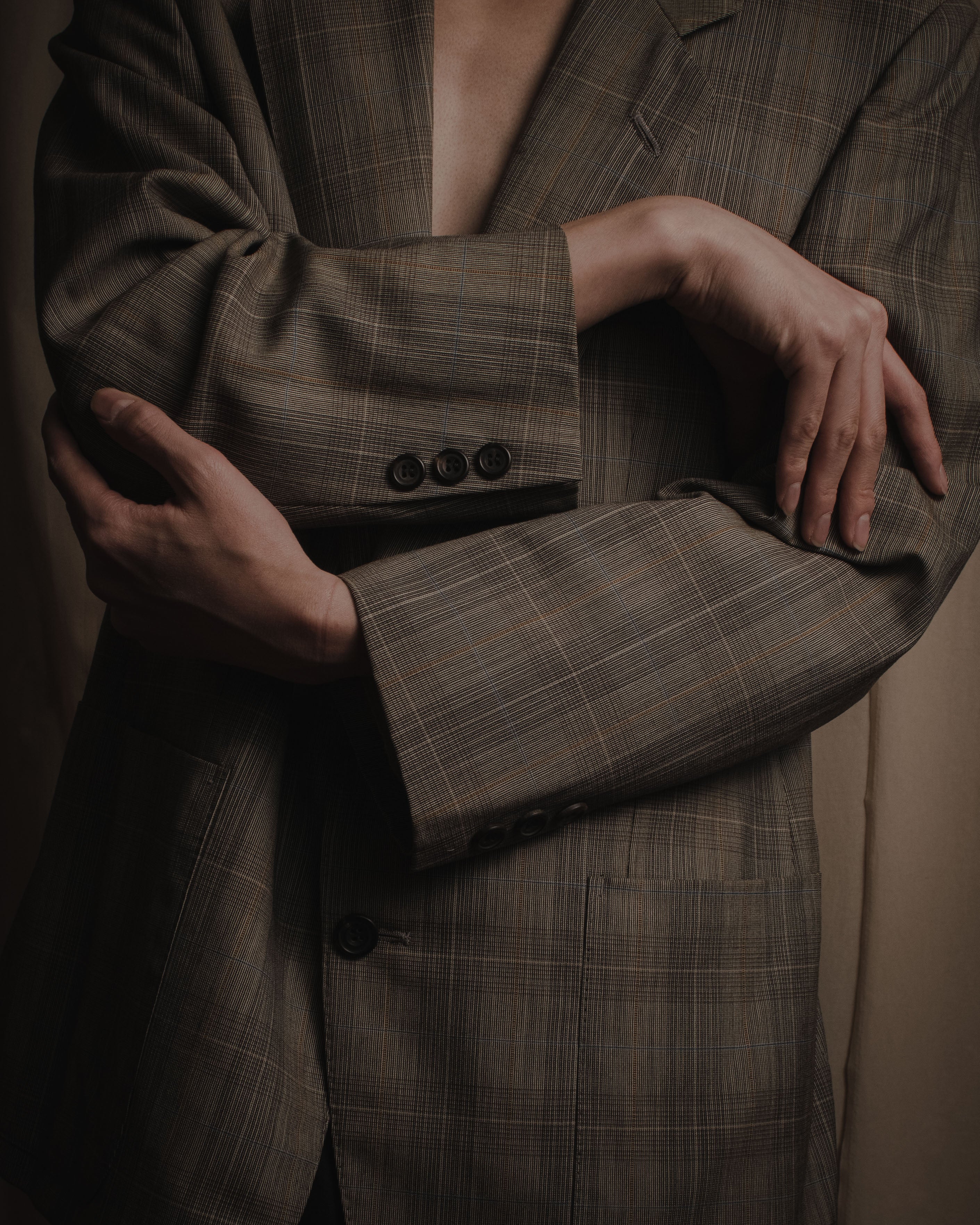 "BALENCIAGA" Windowpane checked tailored blazer