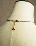 "Christian Dior" 80's-90's Gold monogram pendant necklace
