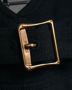 “FENDI” 90’s-00’s Sculpted V-back wide-leg trousers