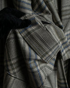 "PIERRE BALMAIN" Glen check belted gown coat