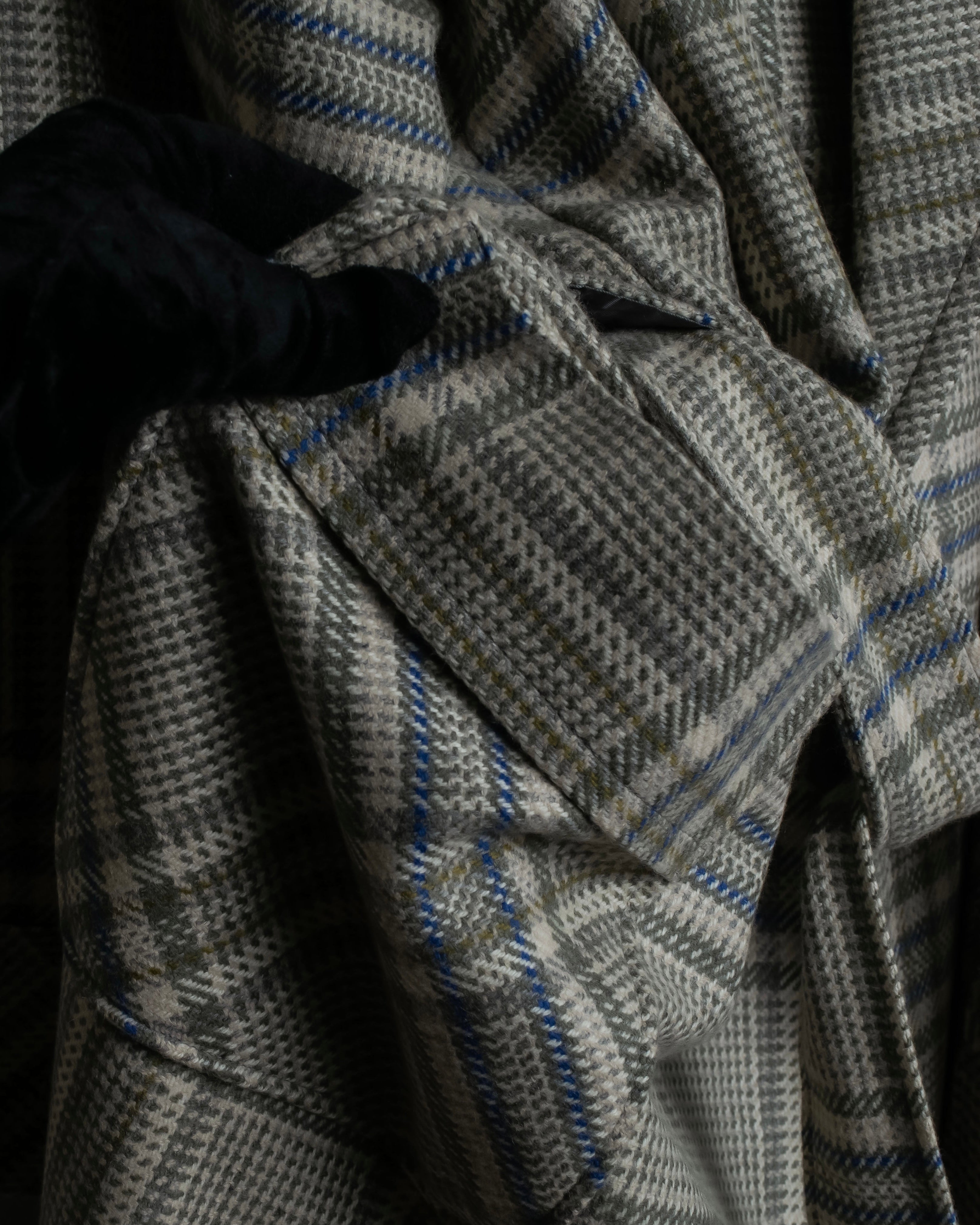 "PIERRE BALMAIN" Glen check belted gown coat