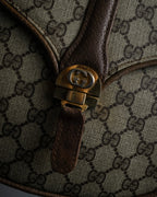 "GUCCI" 1970-80's Clasp design GG logo pattern shoulder bag