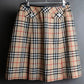 "BURBERRY" Nova check pattern box pleats mid length skirt