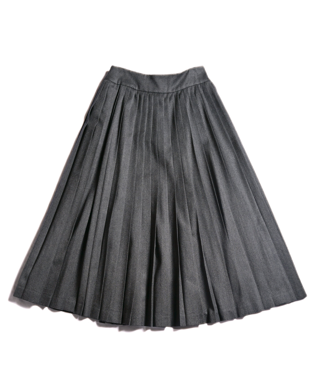 Christian Dior (SAMPLE)/ Archived Pure Wool Luxury Long Pleats Skirt Gray