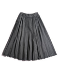 Christian Dior (SAMPLE)/ Archived Pure Wool Luxury Long Pleats Skirt Gray