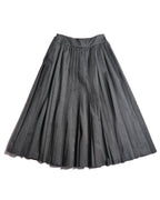Christian Dior (SAMPLE)/ Archived Pure Wool Luxury Long Pleats Skirt Gray