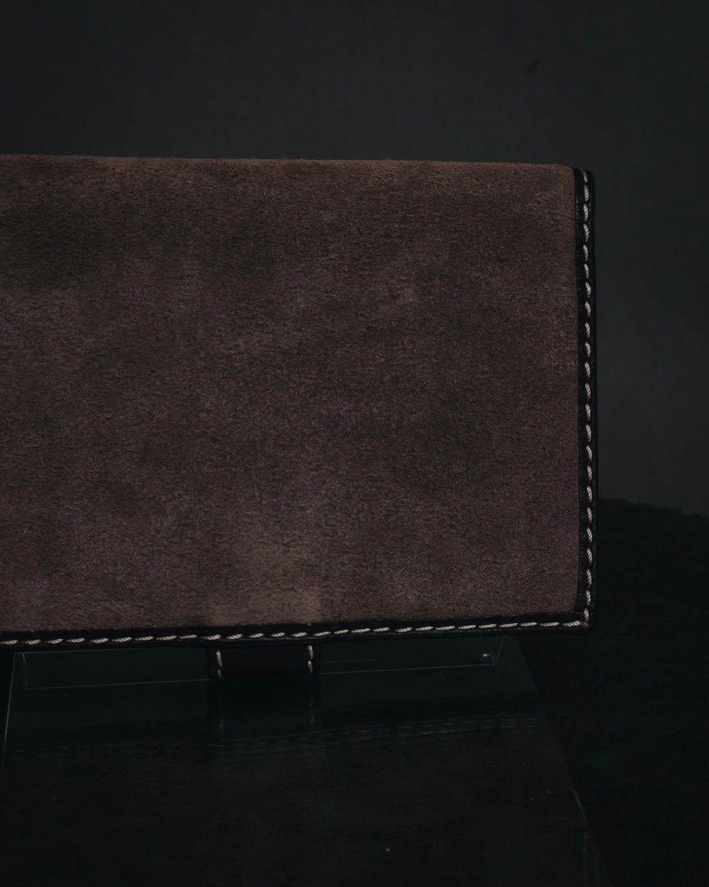 "LOEWE" Anagram-embossed suede bi-fold wallet