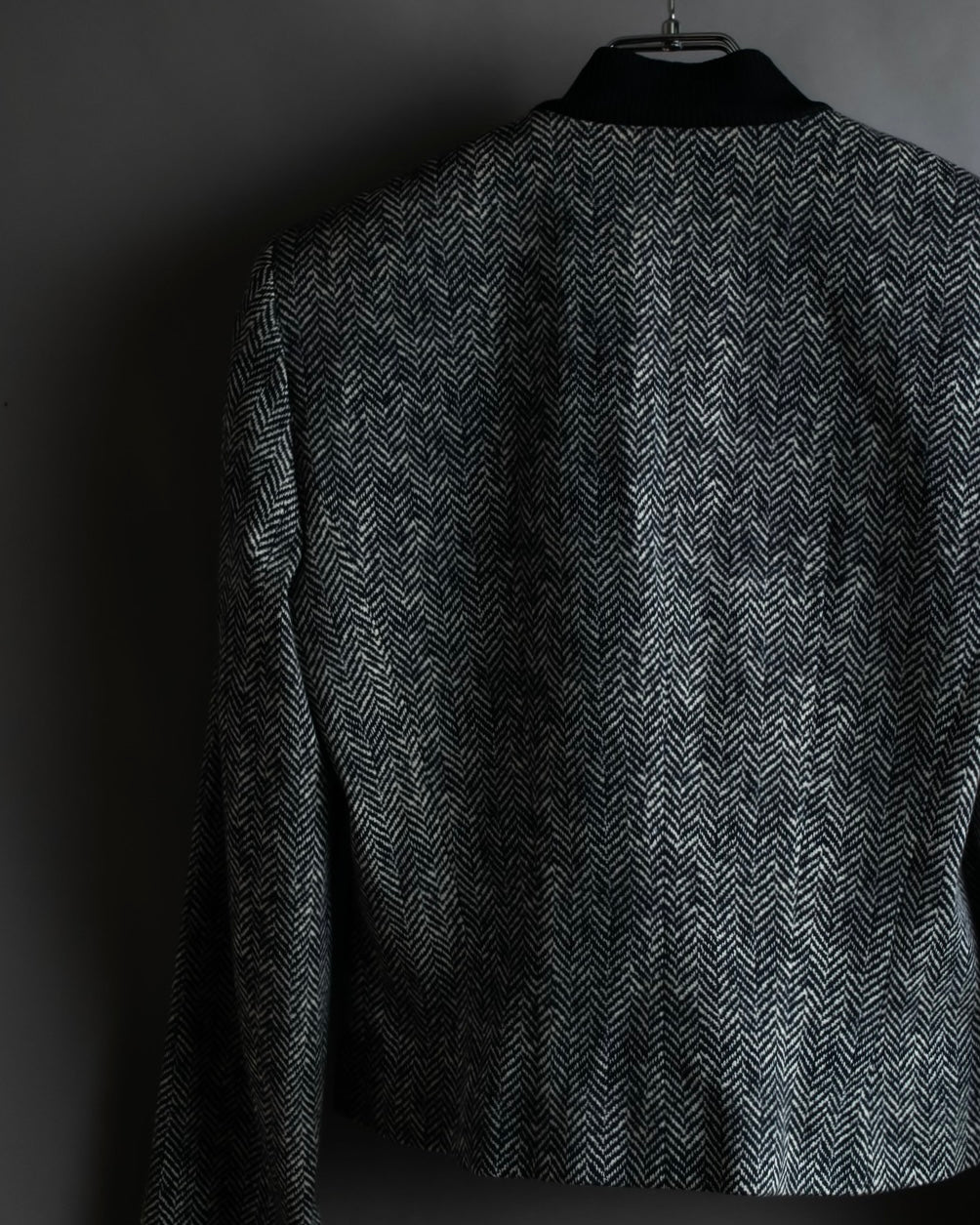 "John Galliano" Herringbone weave short length zip blouson