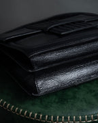 "YVES SAINT LAURENT" Straight ridge design square forum leather bag