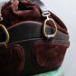 "LOEWE"  Leather suede design drawstring one shoulder bag