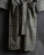 "PIERRE BALMAIN" Glen check belted gown coat