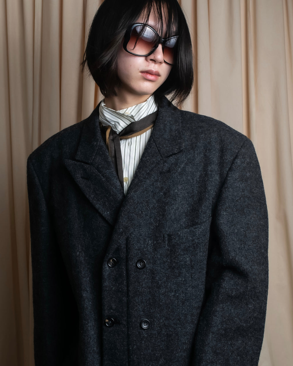 "COMME des GARCONS HOMME PLUS" Structured cut double-breasted tailored jacket