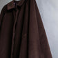 "BURBERRYS" Fly front deep brown soutien collar super long coat