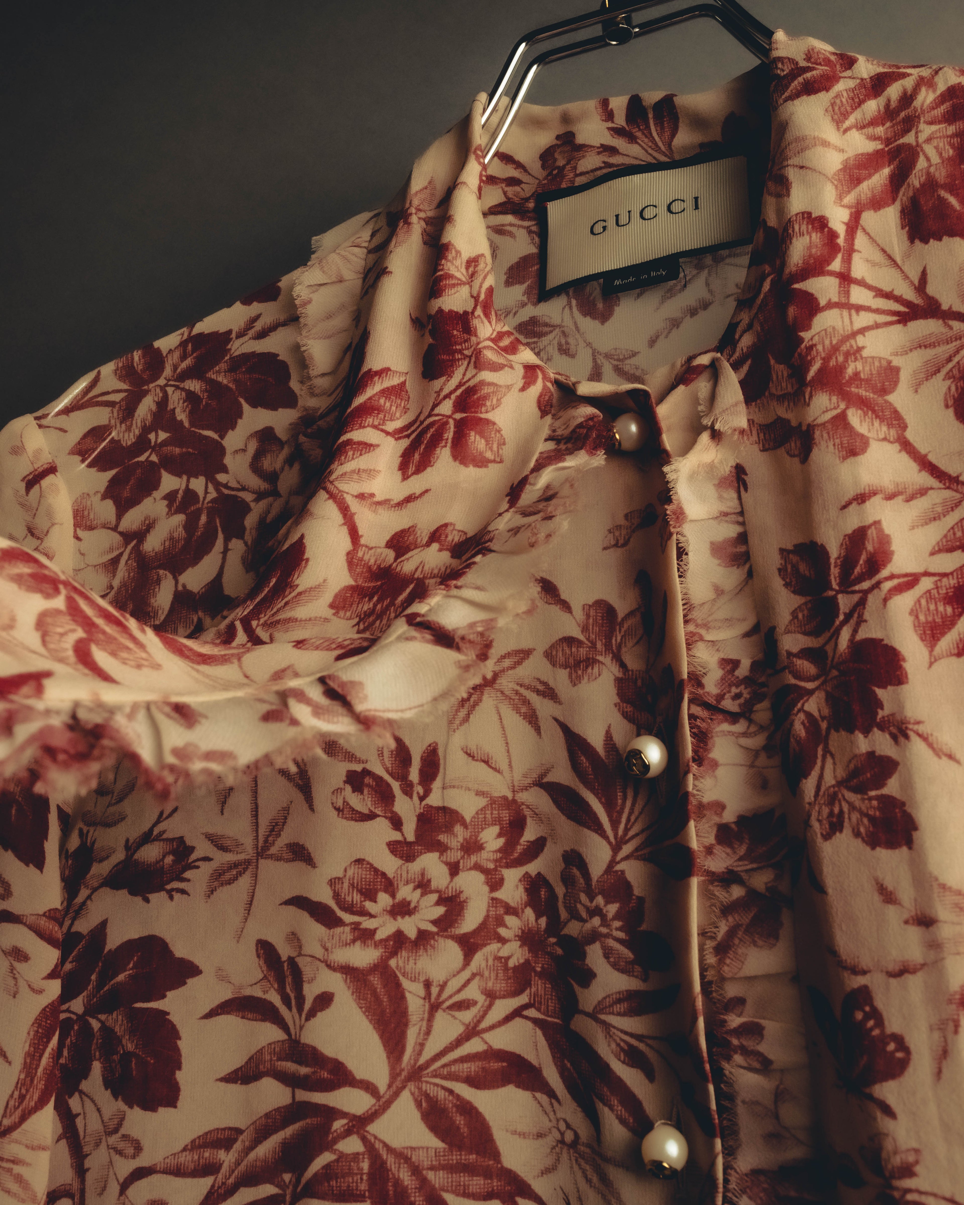 -SPECIAL- "GUCCI" 2010's-20's Romantic floral ruffle blouse