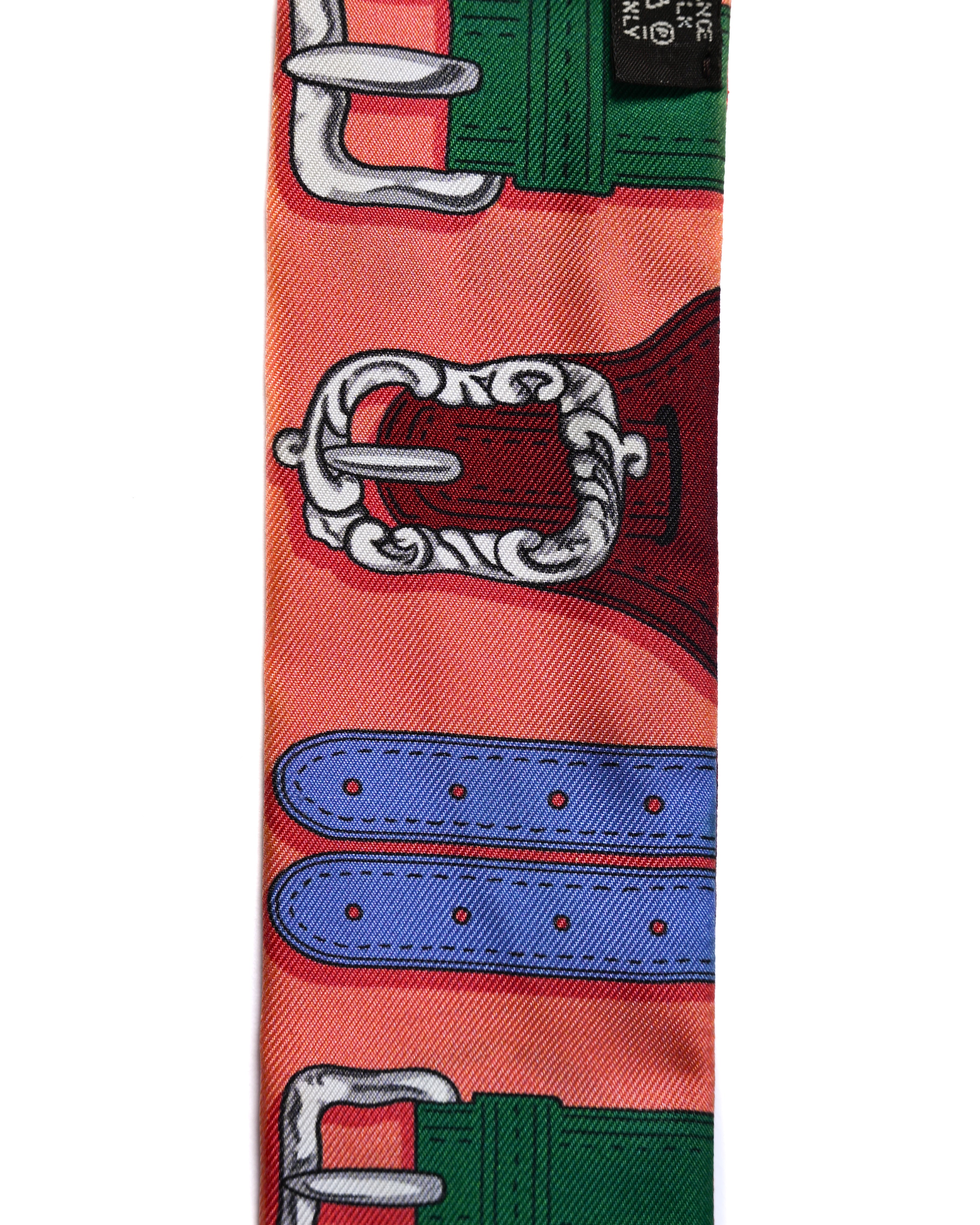 HERMES/ “Harnais des Présidents” Twilly Silk Scarf