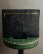 "Valextra" 80's-90's embossed leather document portfolio clutch