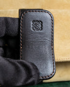 "LOEWE" Anagram logo engraved suede leather tote bag