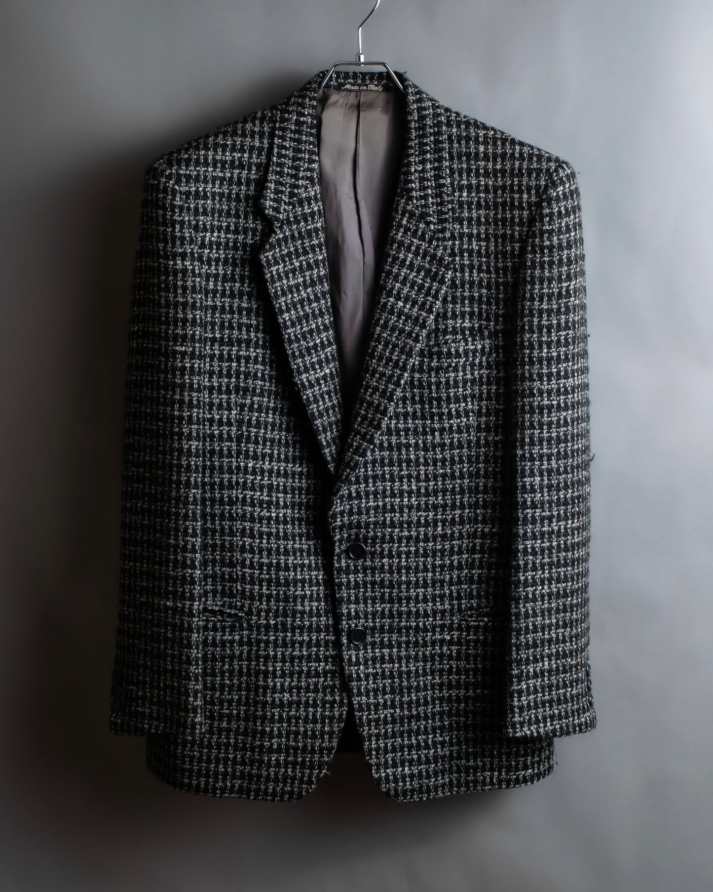 "GIORGIO ARMANI" Twill houndstooth pattern tailored jacket