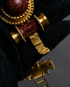 "LOEWE" Gold metal dome motif bracelet