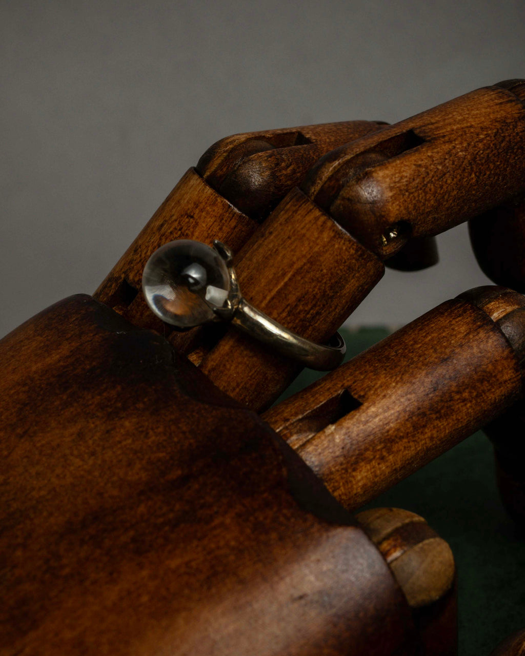 "KENZO" Transparent spherical top design silver 925 ring