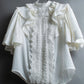 "ISABEL MARANT" Lace knit frill docking sheer blouse