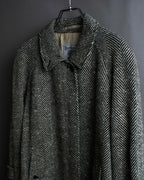 "BURBERRYS" Herringbone belted design soutien collar coat