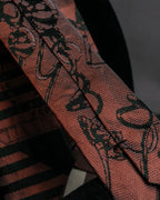 "JEAN PAUL GAULTIER HOMME" Drawing camouflage design silk neck tie